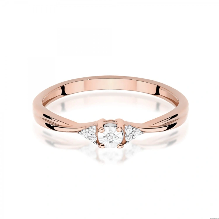 Pierścionek W0682 Diament 0,01ct różowe złoto