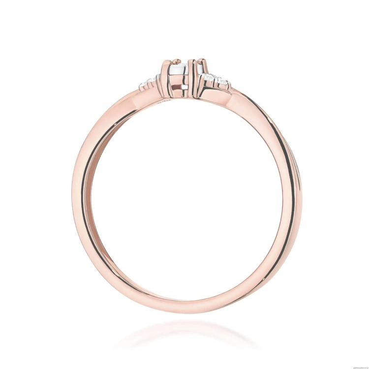 Pierścionek W0682 Diament 0,01ct różowe złoto