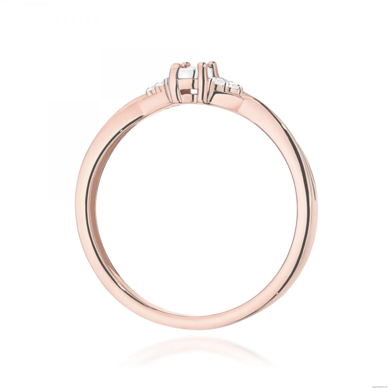 Pierścionek W0682 Diament 0,01ct różowe złoto