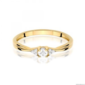Pierścionek W0682 Diament 0,01ct żółte złoto