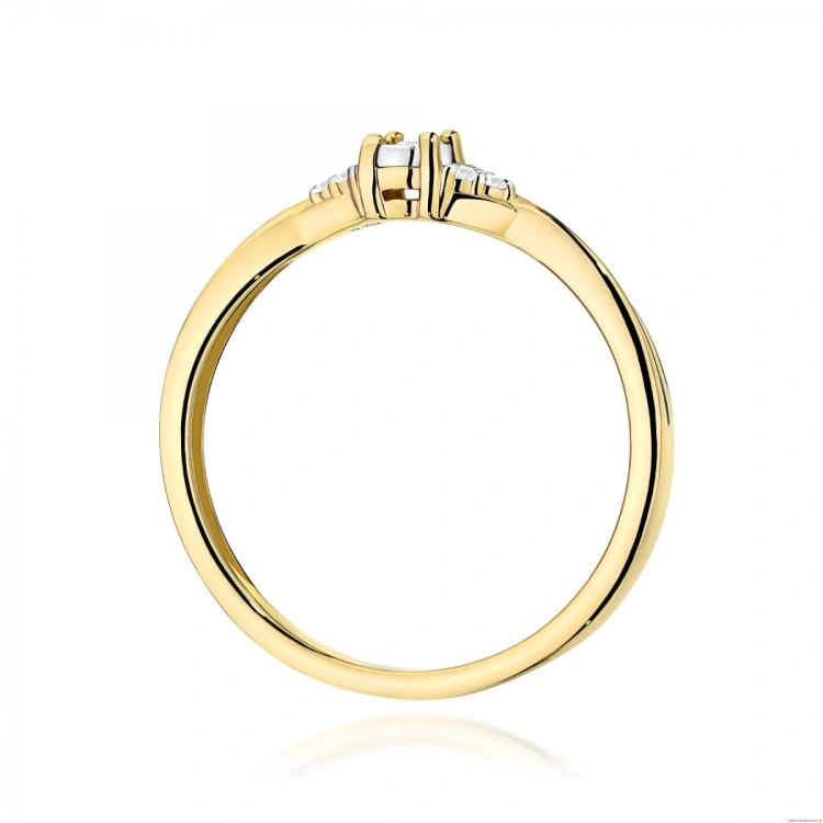 Pierścionek W0682 Diament 0,01ct żółte złoto