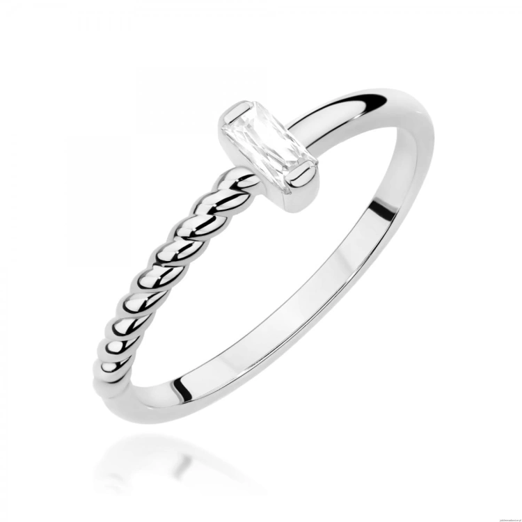 Pierścionek W0684 Diament 0,10ct białe złoto