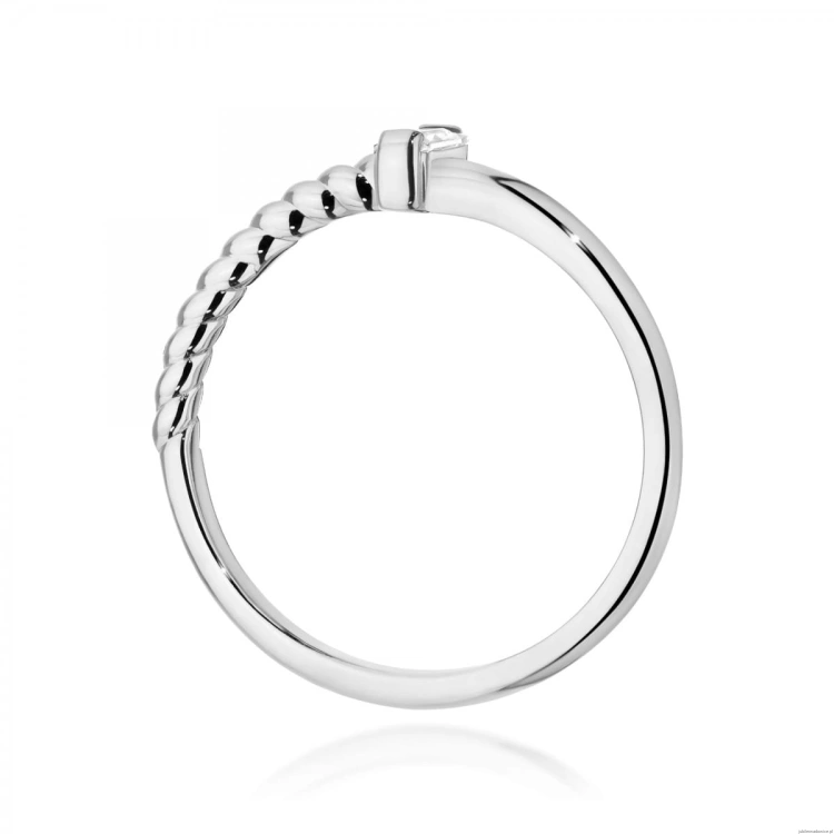 Pierścionek W0684 Diament 0,10ct białe złoto