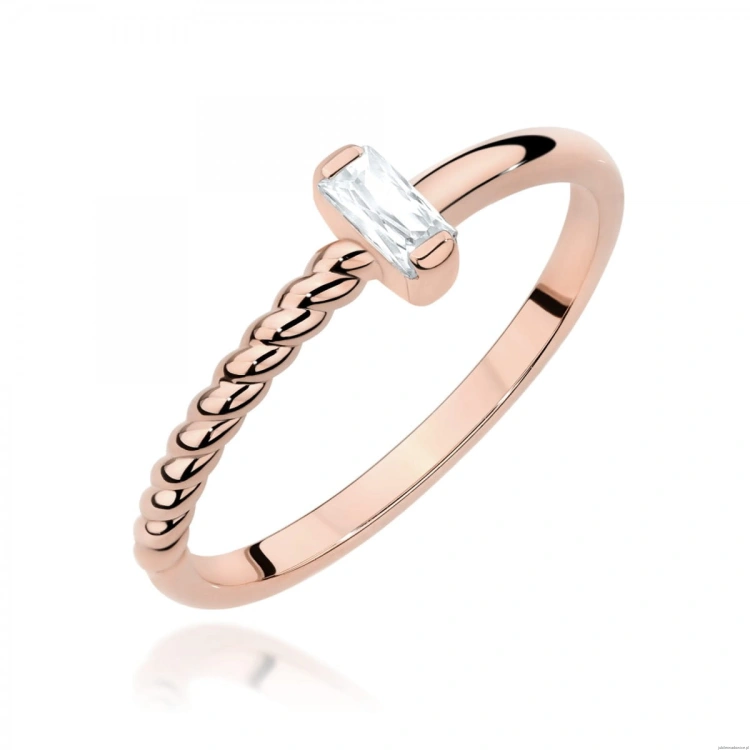 Pierścionek W0684 Diament 0,10ct różowe złoto