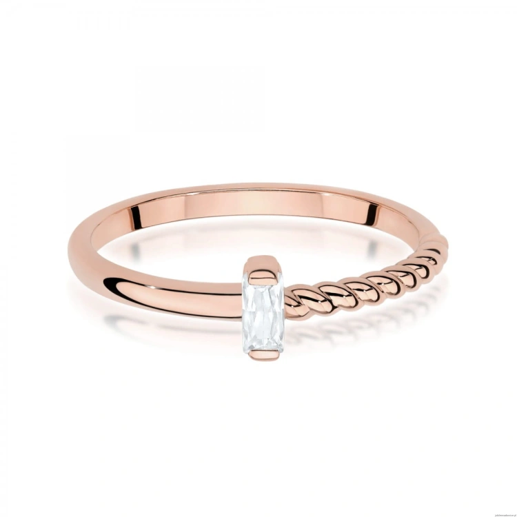 Pierścionek W0684 Diament 0,10ct różowe złoto