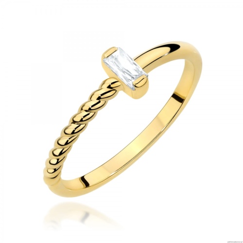 Pierścionek W0684 Diament 0,10ct żółte złoto