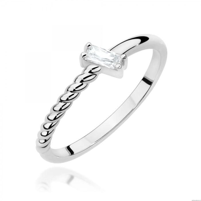 Pierścionek W0683 Diament 0,10ct białe złoto