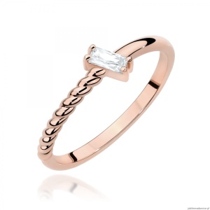 Pierścionek W0683 Diament 0,10ct różowe złoto