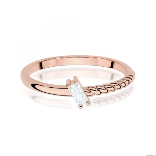 Pierścionek W0683 Diament 0,10ct różowe złoto