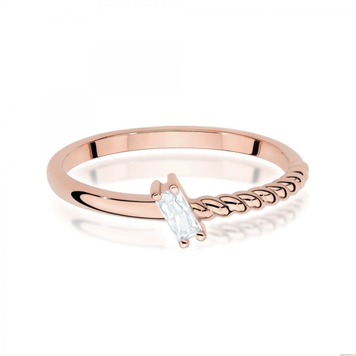 Pierścionek W0683 Diament 0,10ct różowe złoto