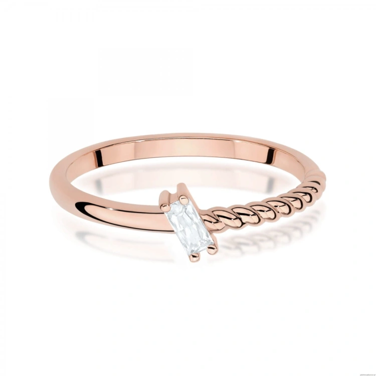 Pierścionek W0683 Diament 0,10ct różowe złoto