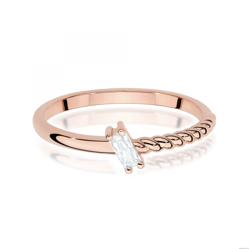 Pierścionek W0683 Diament 0,10ct różowe złoto