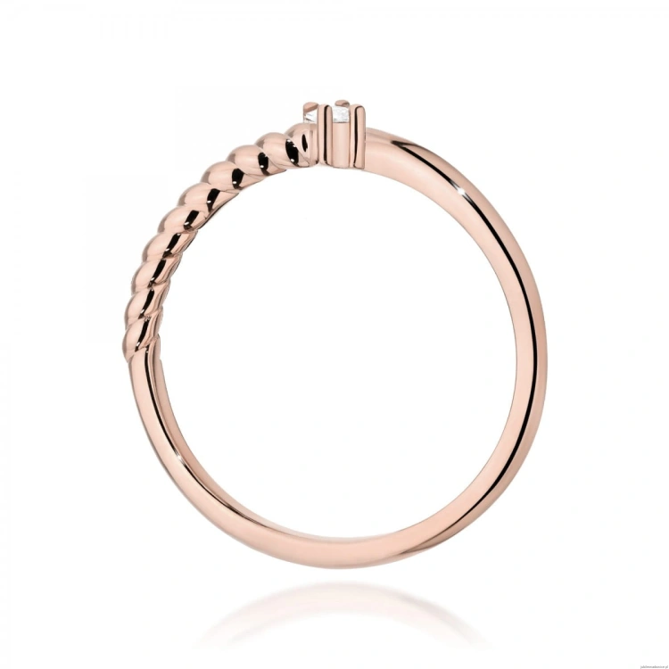 Pierścionek W0683 Diament 0,10ct różowe złoto