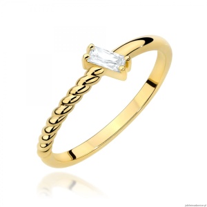 Pierścionek W0683 Diament 0,10ct żółte złoto