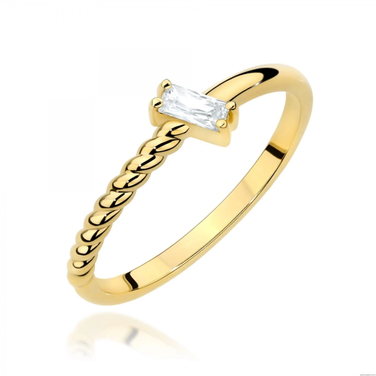 Pierścionek W0683 Diament 0,10ct żółte złoto