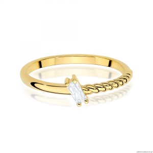 Pierścionek W0683 Diament 0,10ct żółte złoto