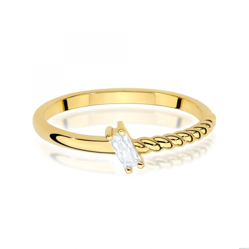 Pierścionek W0683 Diament 0,10ct żółte złoto