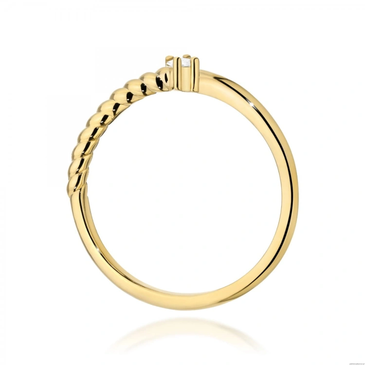 Pierścionek W0683 Diament 0,10ct żółte złoto