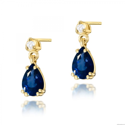 Kolczyki K0006 Szafir 2 x 0,60ct żółte złoto