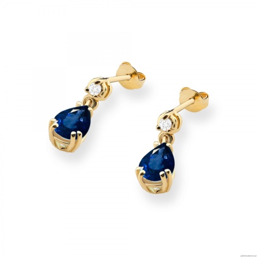 Kolczyki K0006 Szafir 2 x 0,60ct żółte złoto