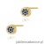 Kolczyki K0041 z czarnymi diamentami żółte złoto