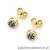 Kolczyki K0041 z czarnymi diamentami żółte złoto