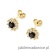Kolczyki K0185 Czarny Diament 2 x 0,12ct żółte złoto