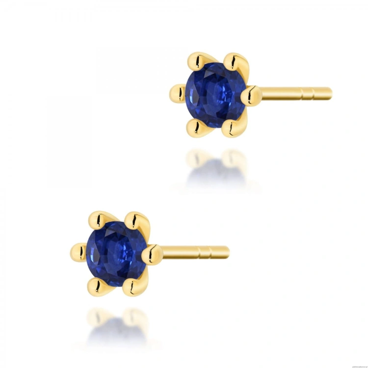 Kolczyki K0222 Szafir 2 x 0,15ct żółte złoto