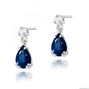 Kolczyki K0006 Szafir 2 x 0,60ct białe złoto