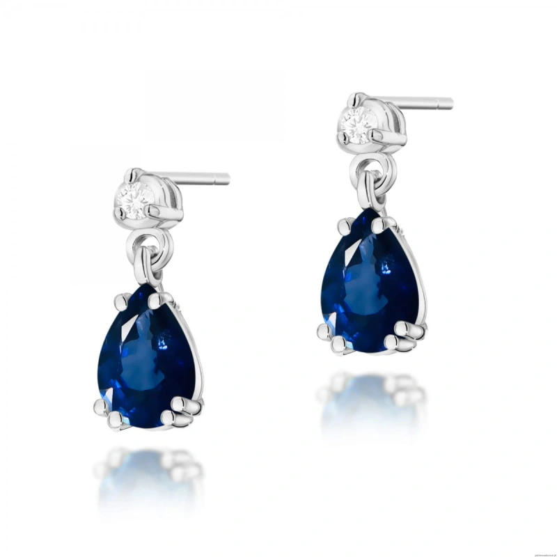 Kolczyki K0006 Szafir 2 x 0,60ct białe złoto