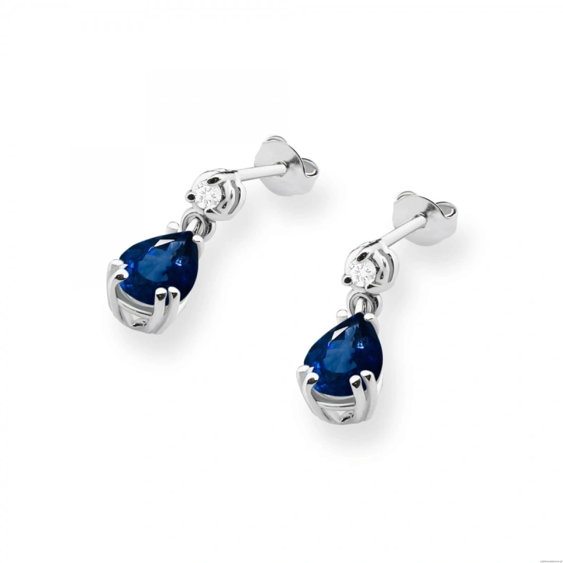 Kolczyki K0006 Szafir 2 x 0,60ct białe złoto