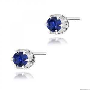 Kolczyki K0032 Szafir 2 x 0,15ct białe złoto