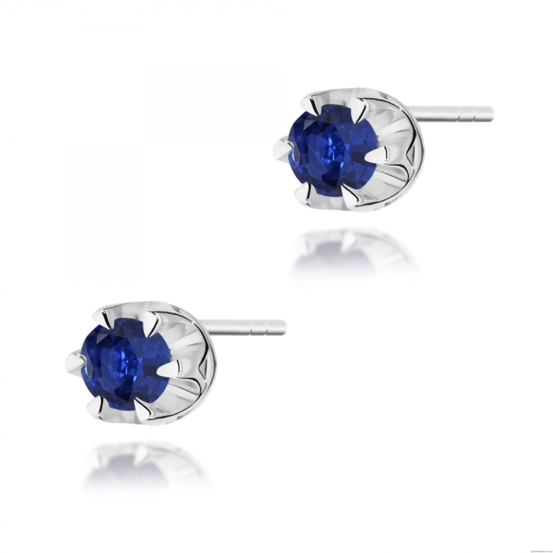 Kolczyki K0032 Szafir 2 x 0,15ct białe złoto