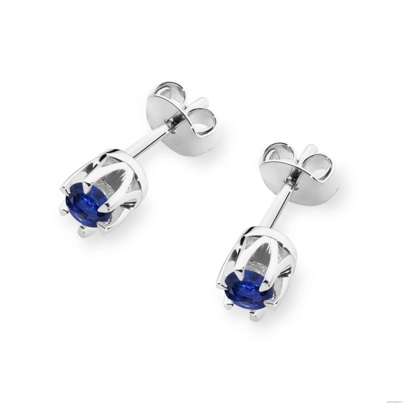 Kolczyki K0032 Szafir 2 x 0,15ct białe złoto