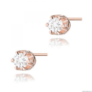 Kolczyki K0032 Diament 2 x 0,12ct różowe złoto