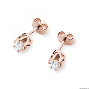 Kolczyki K0032 Diament 2 x 0,12ct różowe złoto