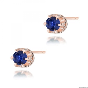 Kolczyki K0032 Szafir 2 x 0,15ct różowe złoto