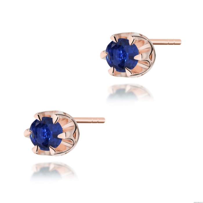 Kolczyki K0032 Szafir 2 x 0,15ct różowe złoto