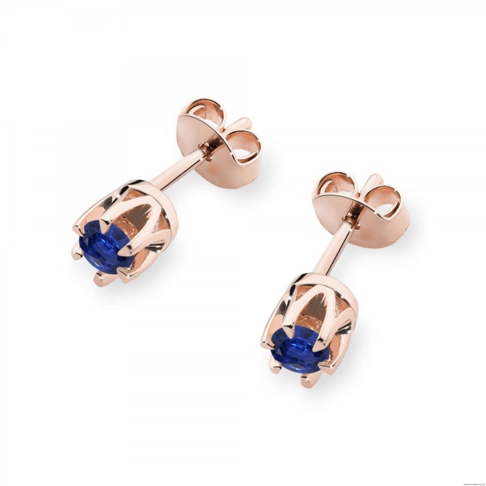 Kolczyki K0032 Szafir 2 x 0,15ct różowe złoto