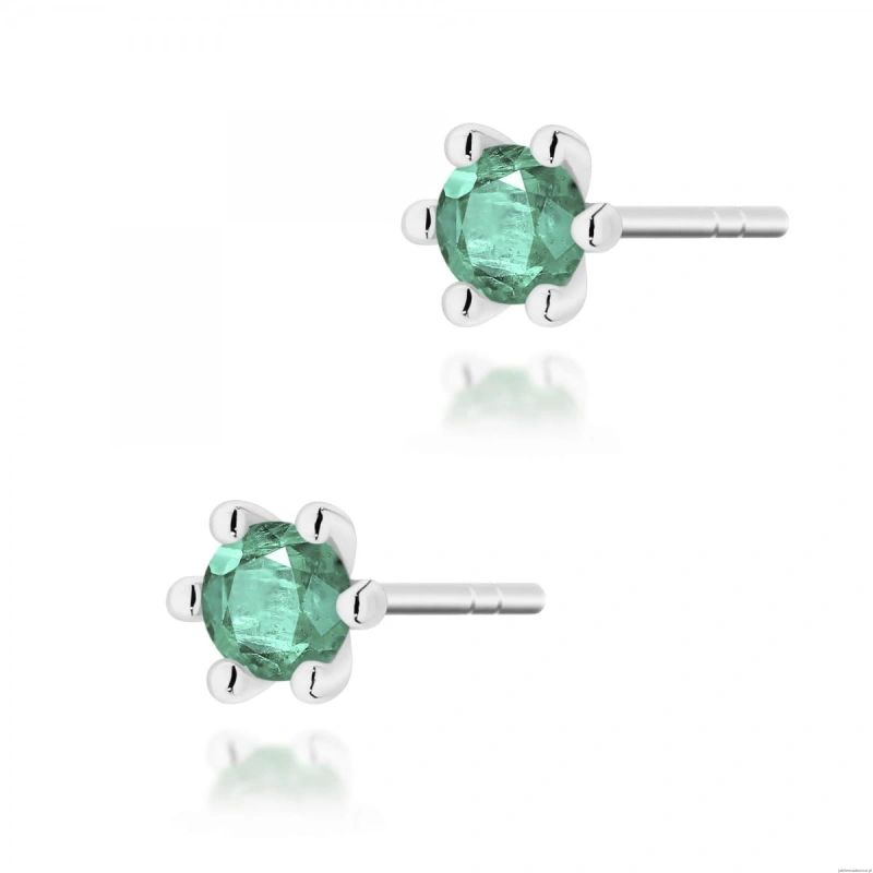 Kolczyki K0222 Szmaragd 2 x 0,15ct białe złoto