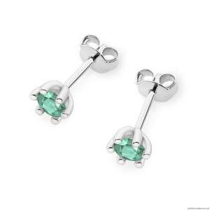 Kolczyki K0222 Szmaragd 2 x 0,15ct białe złoto
