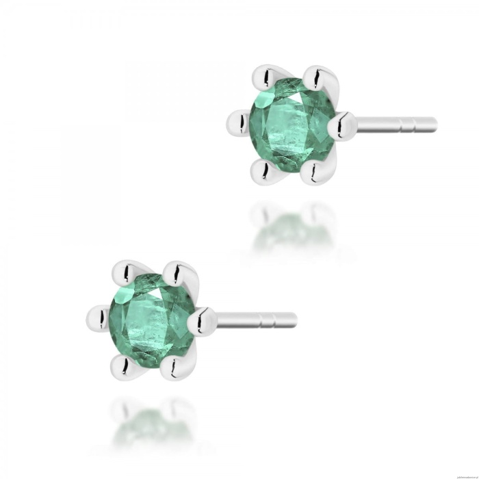 Kolczyki K0222 Szmaragd 2 x 0,30ct białe złoto