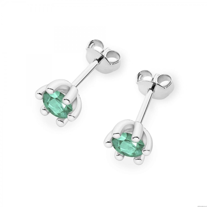 Kolczyki K0222 Szmaragd 2 x 0,30ct białe złoto