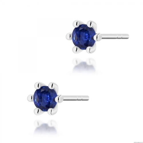 Kolczyki K0222 Szafir 2 x 0,15ct białe złoto