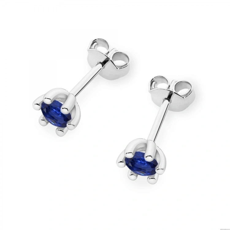 Kolczyki K0222 Szafir 2 x 0,15ct białe złoto