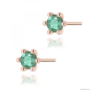Kolczyki K0222 Szmaragd 2 x 0,30ct różowe złoto