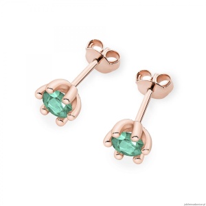 Kolczyki K0222 Szmaragd 2 x 0,30ct różowe złoto
