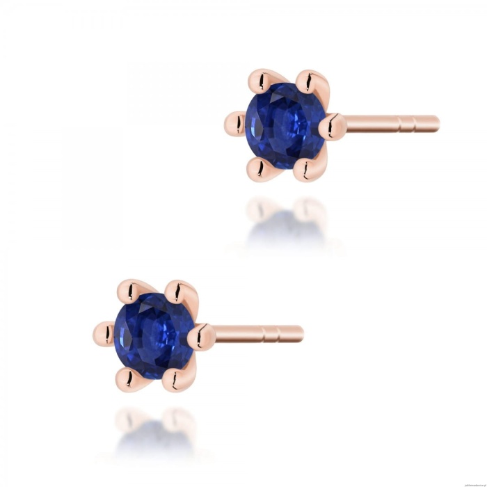 Kolczyki K0222 Szafir 2 x 0,15ct różowe złoto