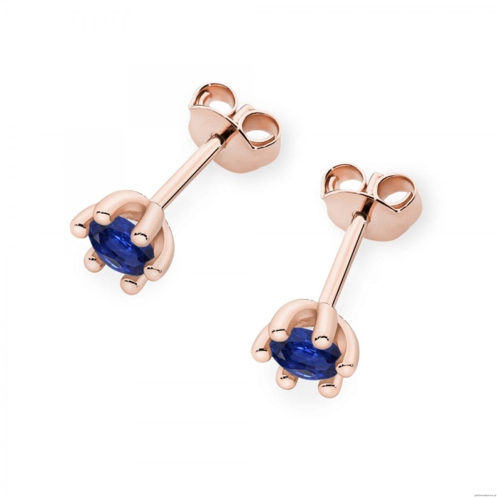 Kolczyki K0222 Szafir 2 x 0,15ct różowe złoto