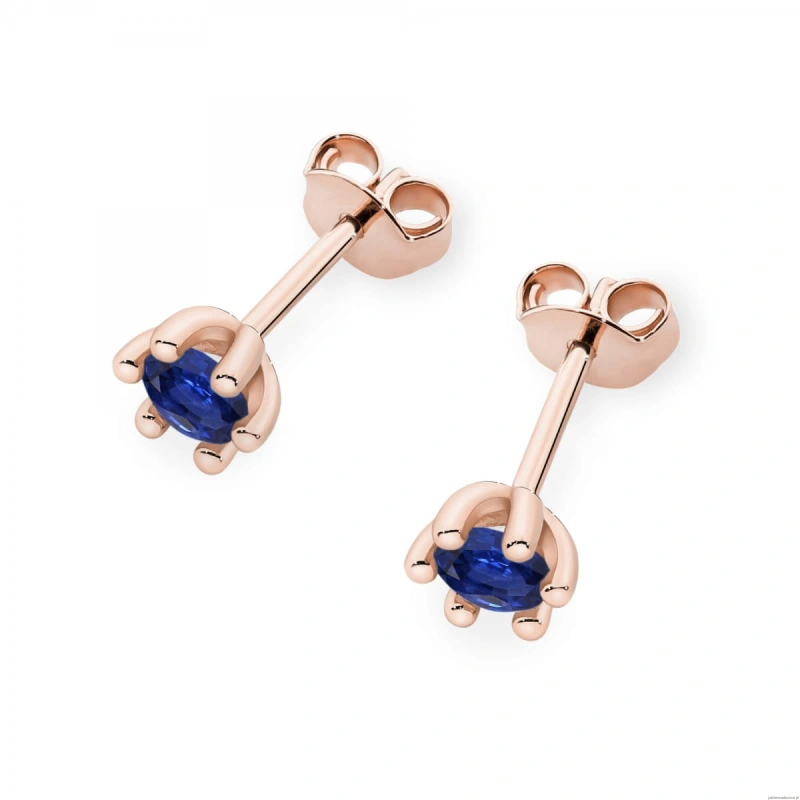 Kolczyki K0222 Szafir 2 x 0,15ct różowe złoto